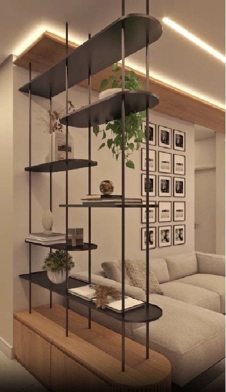 Aanjana Arts black metal floating shelf