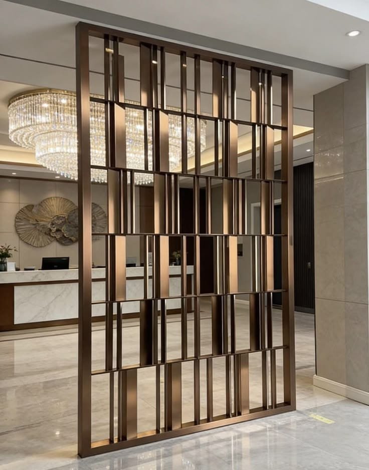Aanjana Arts bronze fluted partition