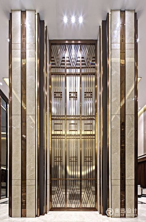 Aanjana Arts elevator lobby cladding