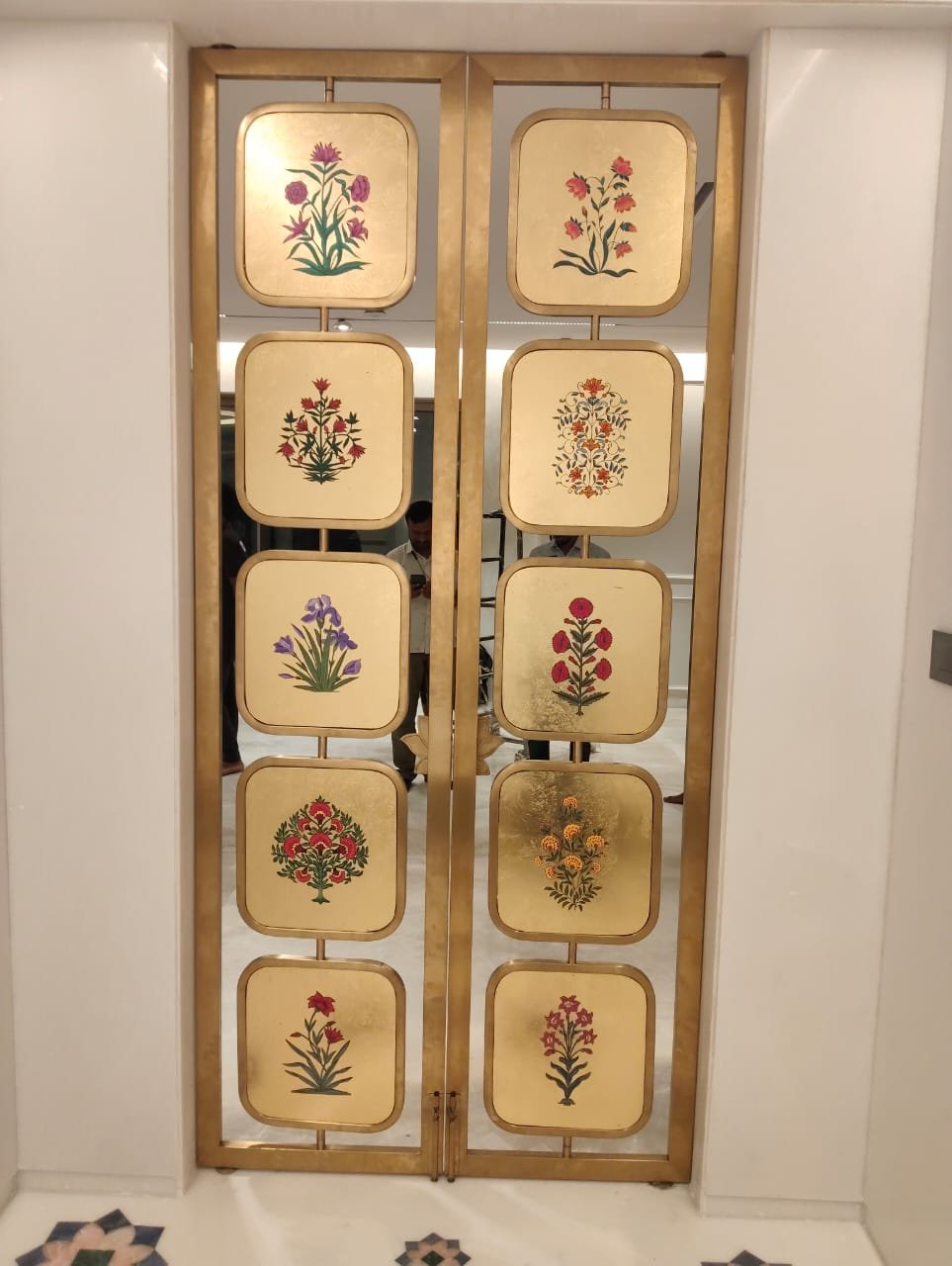Aanjana Arts floral brass door panel