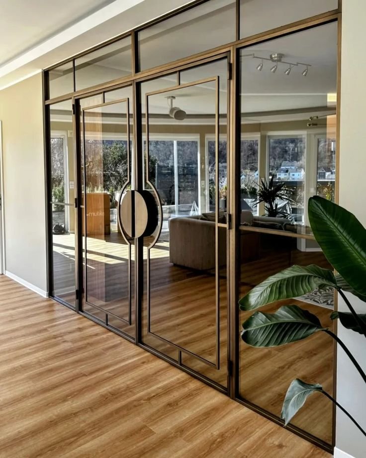 Aanjana Arts glass bronze frame doors