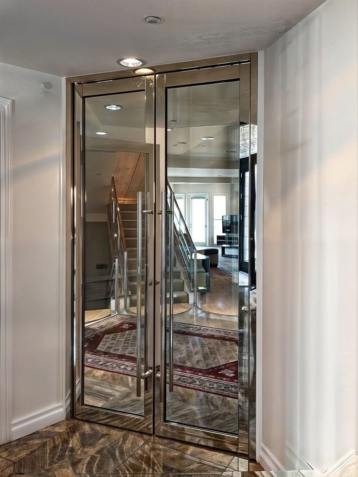 Aanjana Arts mirrored bronze entrance door