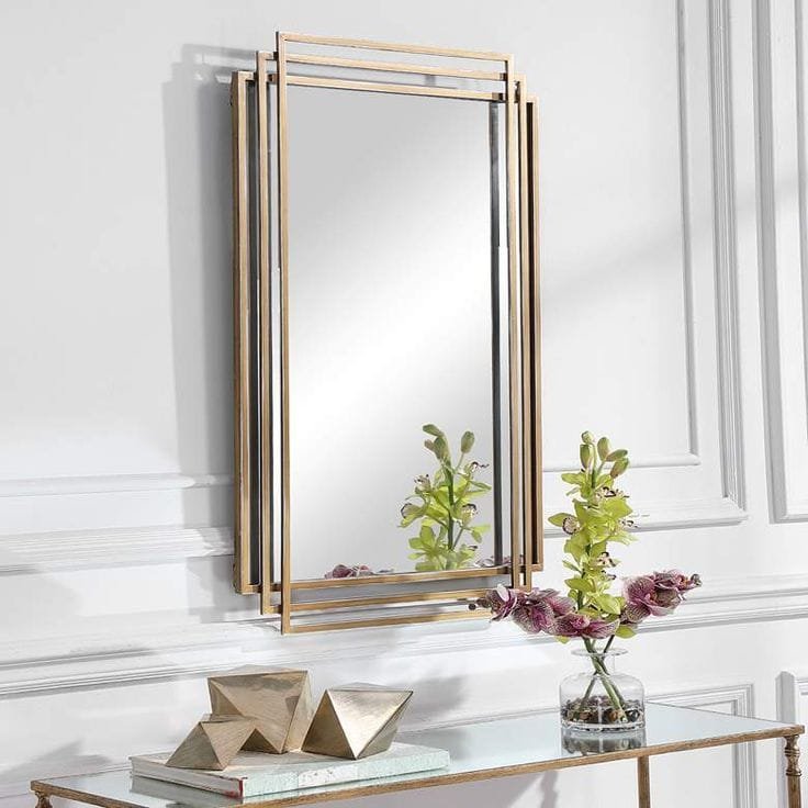 Aanjana Arts gold frame wall mirror