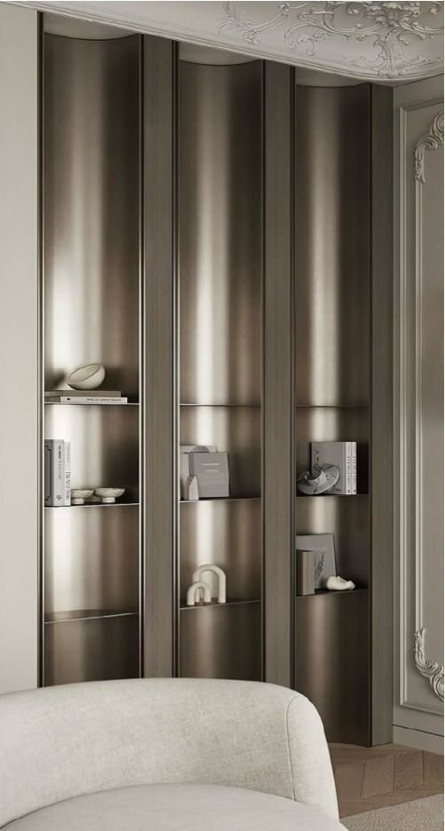 Aanjana Arts bronze fluted wardrobe panel