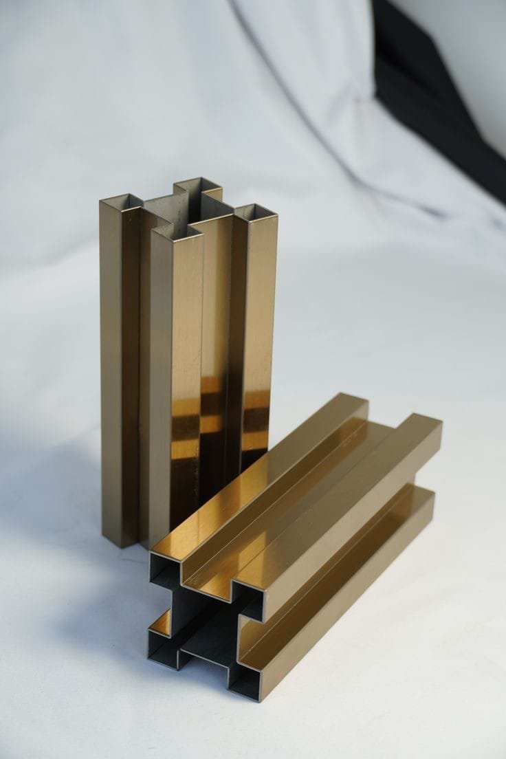 Aanjana Arts bronze square tube profile pair