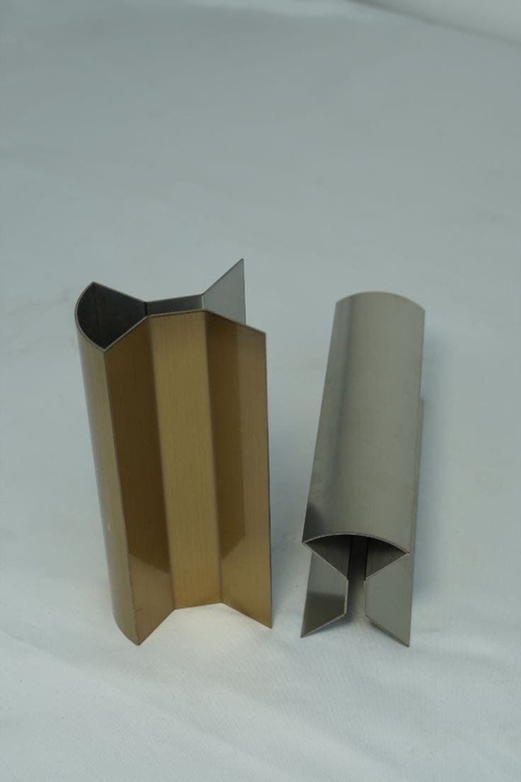 Aanjana Arts gold silver fluted corner profiles