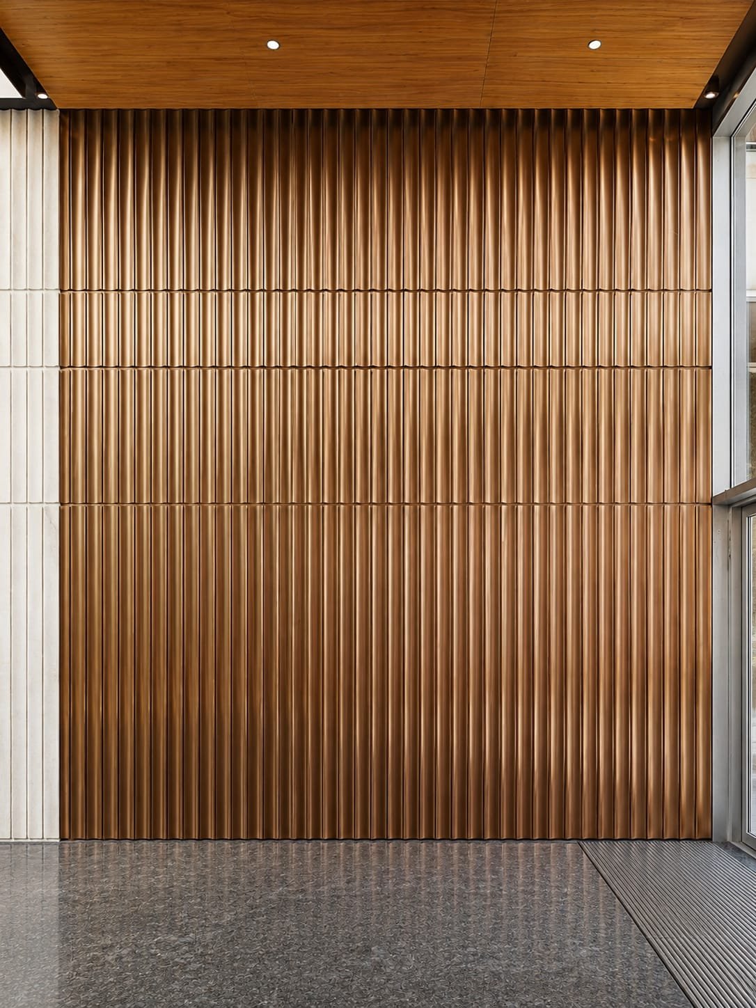 Aanjana Arts fluted bronze wall cladding
